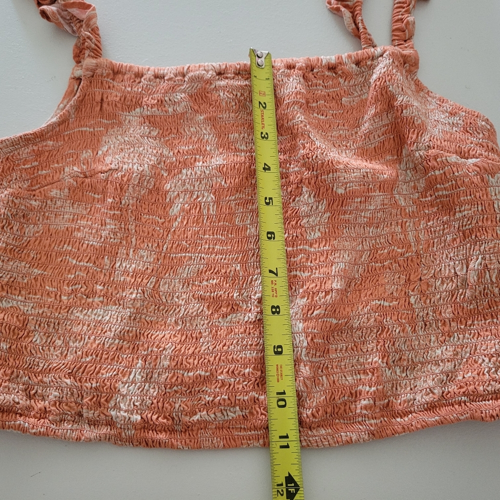 A.N.A Smocked Ruffle Strap Top Size Small Peach Color ❤️ - Picture 4 of 5